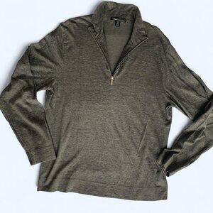 Men’s 100% Cotton Quarter Zip Kenneth Cole Gray